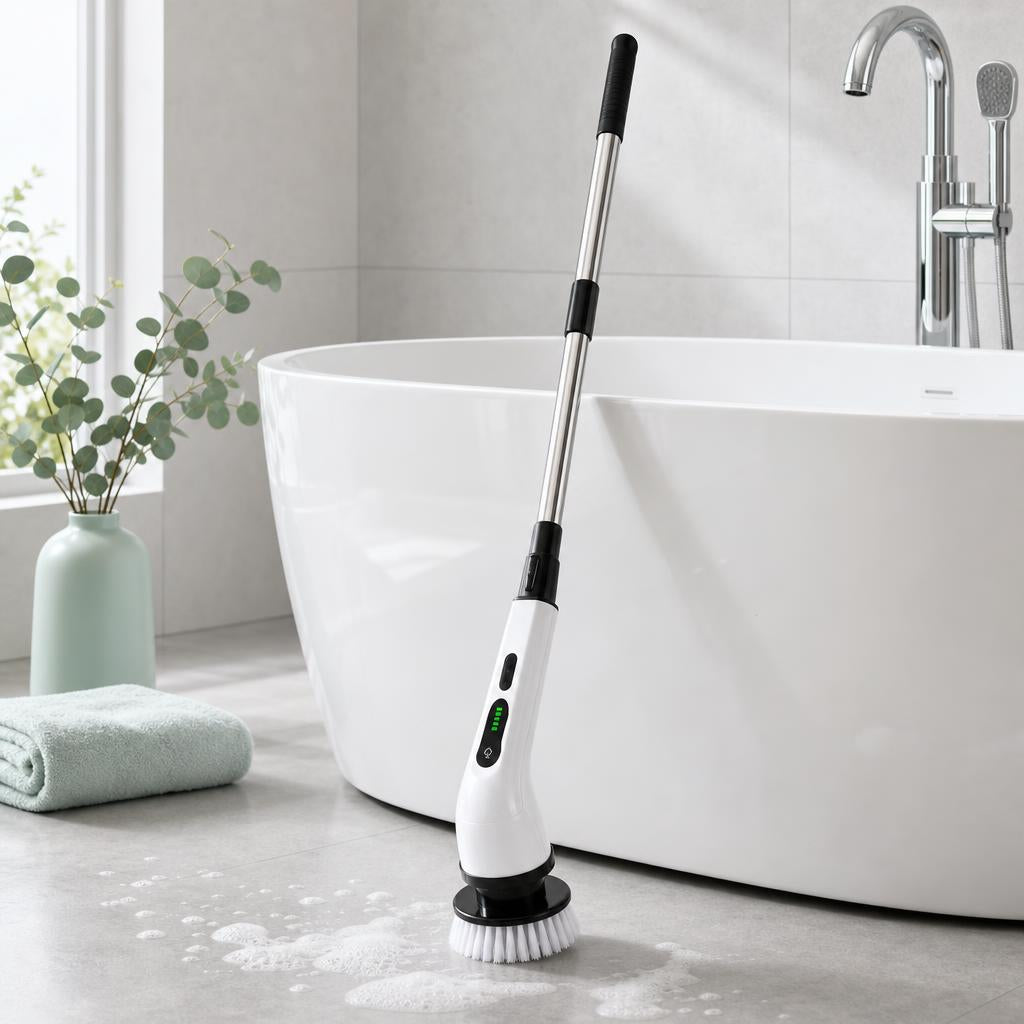 Cepillo eléctrico DolksMan en un baño luminoso